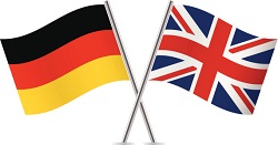 German and British flags. Vector illustration.